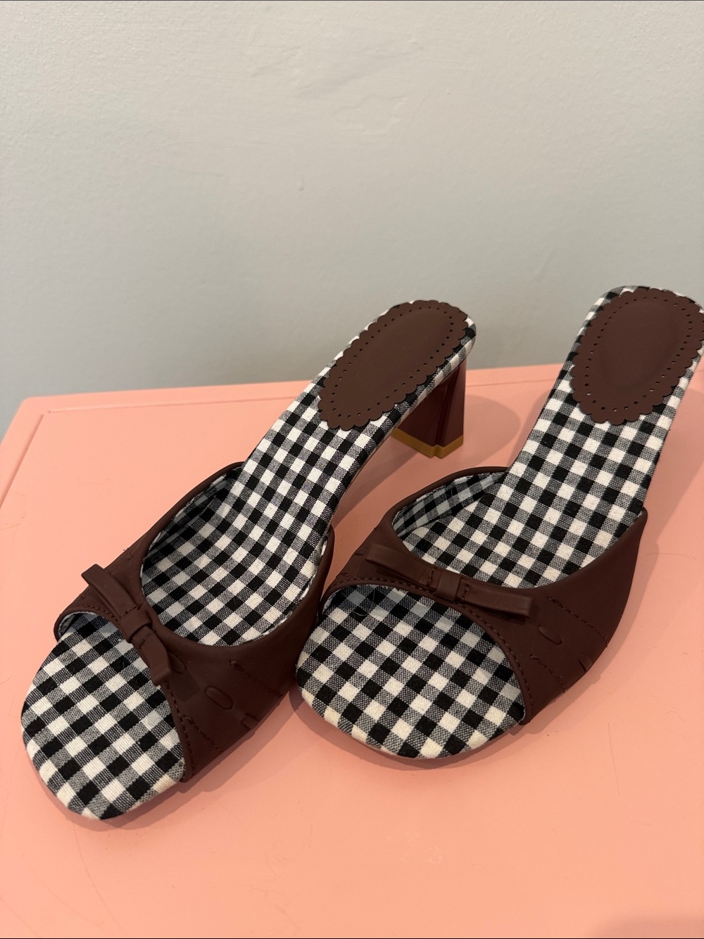 Women's Brown Bow Slingback Heels